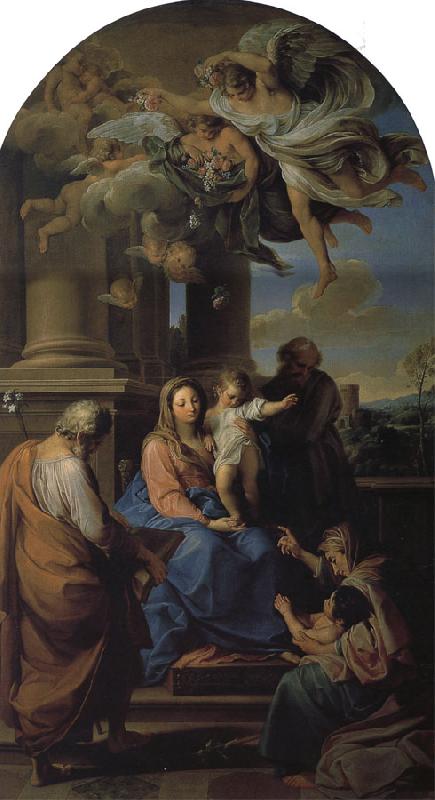 Pompeo Batoni Holy Family with St. Elizabeth, Zechariah, and the infant St. John the Baptist France oil painting art